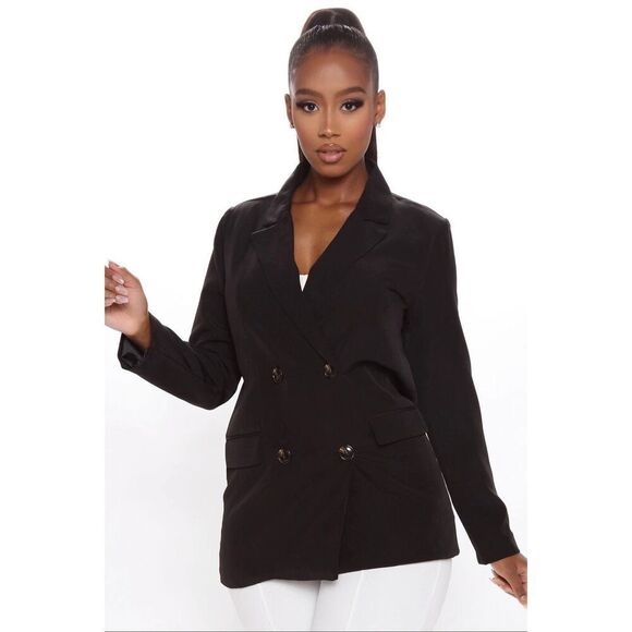 Fashion Nova I Mean Business Double Breasted Blazer - Picture 5 of 6